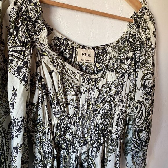 Elie Tahari Paisley Puff Sleeve Mini Dress - Picture 7 of 12